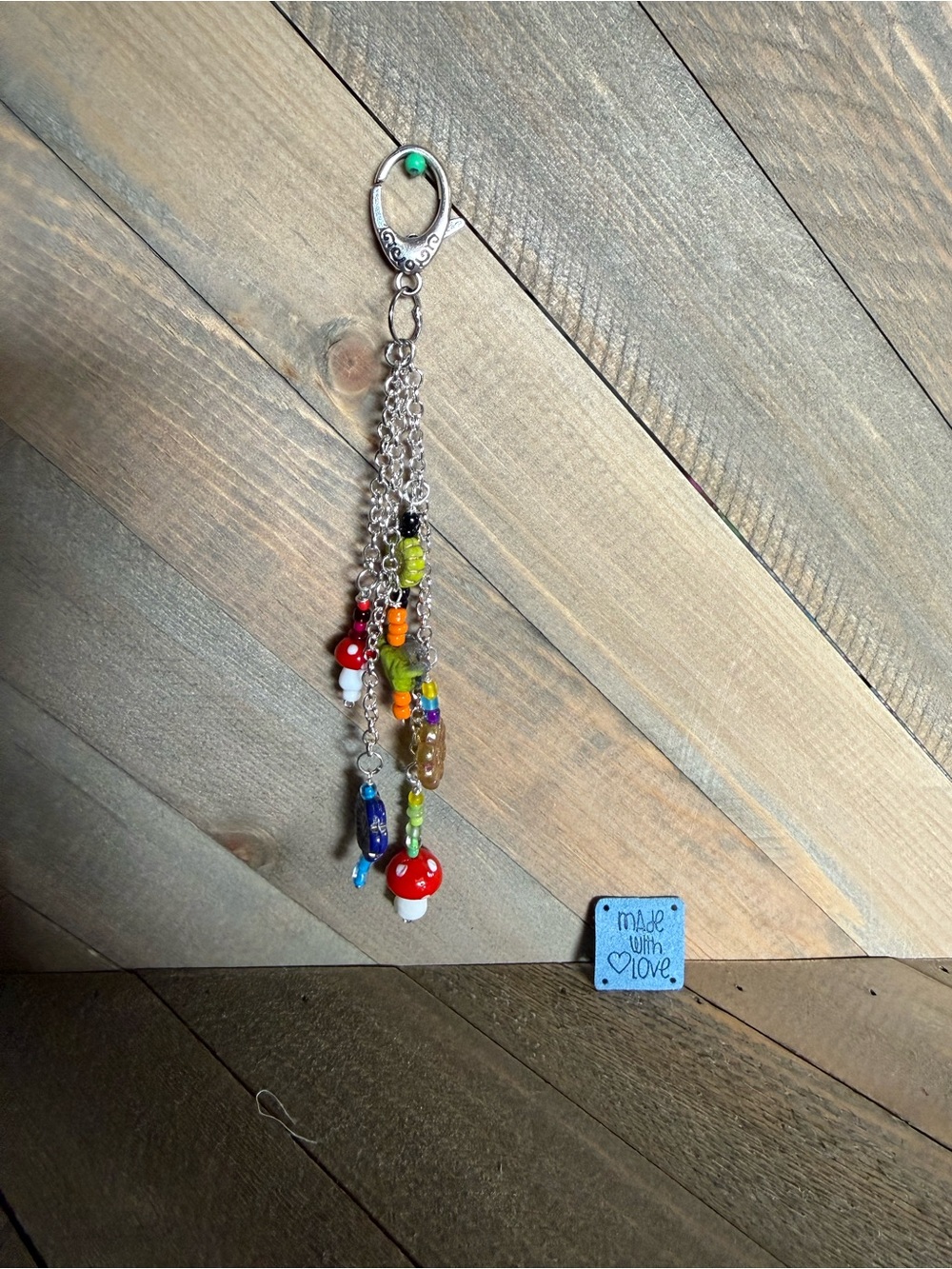 Mushrooms Flowers Bird Handmade Dangle Key Purse Charm